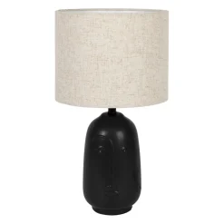 Lampe en céramique et coton noir h41cm - Figura