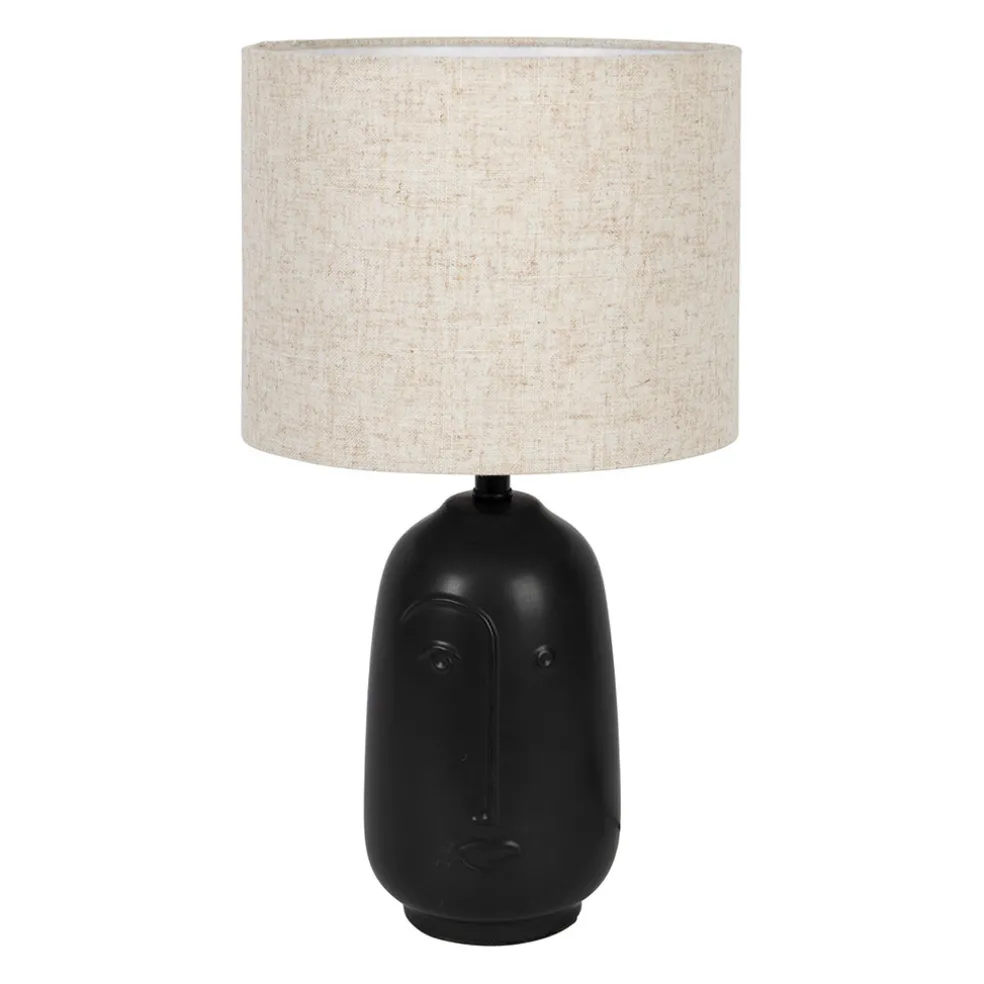Lampe en céramique et coton noir h41cm - Figura