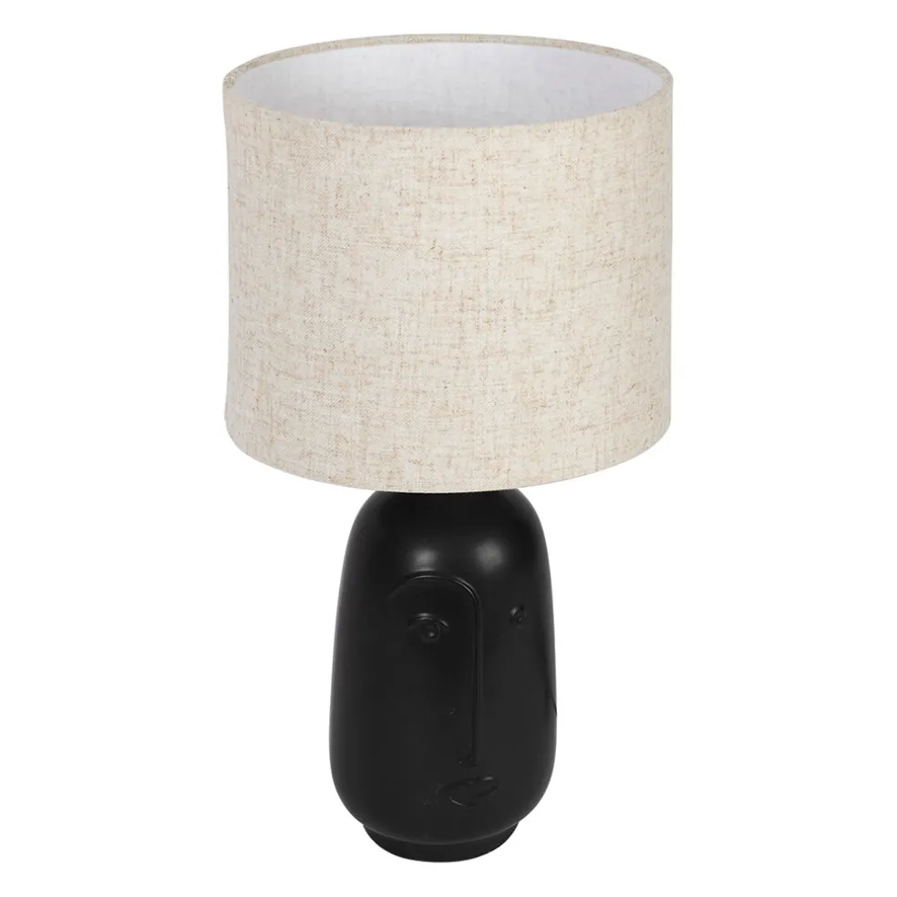 Lampe en céramique et coton noir h41cm - Figura