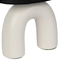 Lampe en céramique et coton ecru et noir h34.5cm - Organic