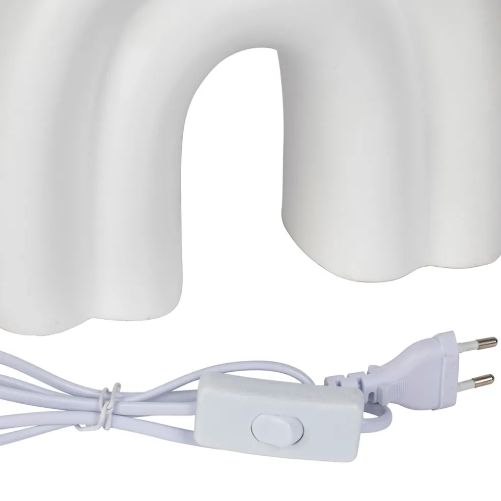 Lampe en céramique et coton ecru h32cm - Organic