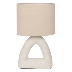 Lampe en céramique et coton blanc h38cm - Organic