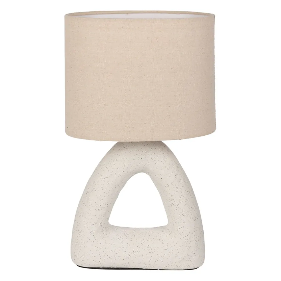 Lampe en céramique et coton blanc h38cm - Organic