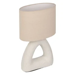 Lampe en céramique et coton blanc h38cm - Organic