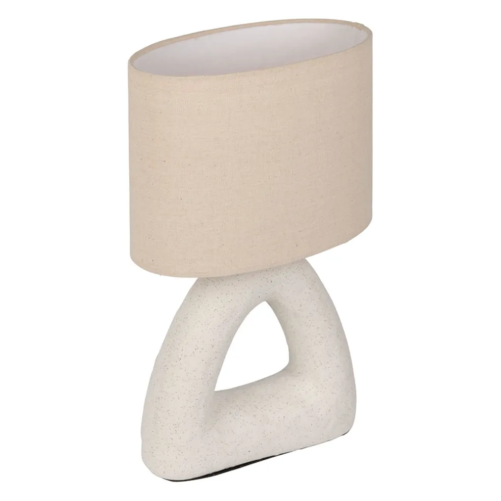 Lampe en céramique et coton blanc h38cm - Organic