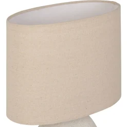 Lampe en céramique et coton blanc h38cm - Organic