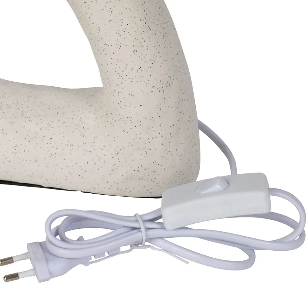 Lampe en céramique et coton blanc h38cm - Organic