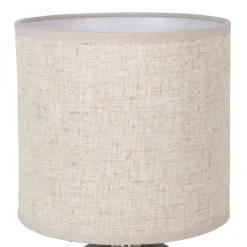 Lampe en céramique et lin noir et écru h35cm - Eterra