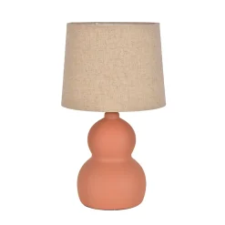 Lampe en céramique et lin terracotta h38.5cm - Dryade