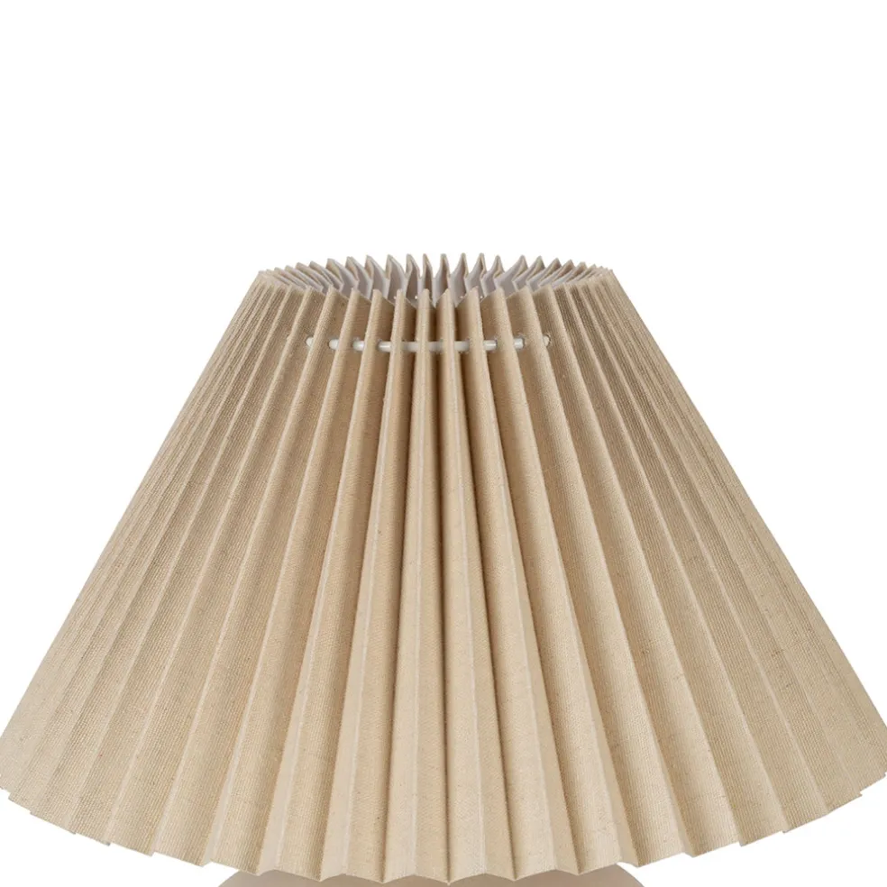 Lampe en céramique et lin écru h40cm - Greeka