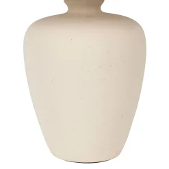 Lampe en céramique et lin écru h40cm - Greeka