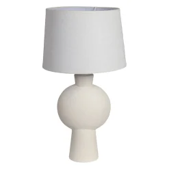 Lampe en céramique et lin écru h52cm - Klosen
