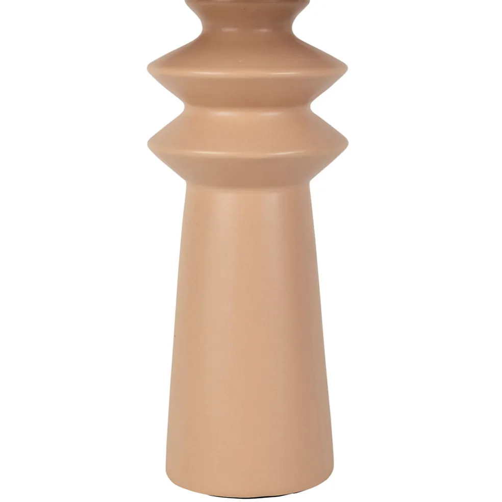 Lampe en céramique et papier naturel et nude h44cm - Opale