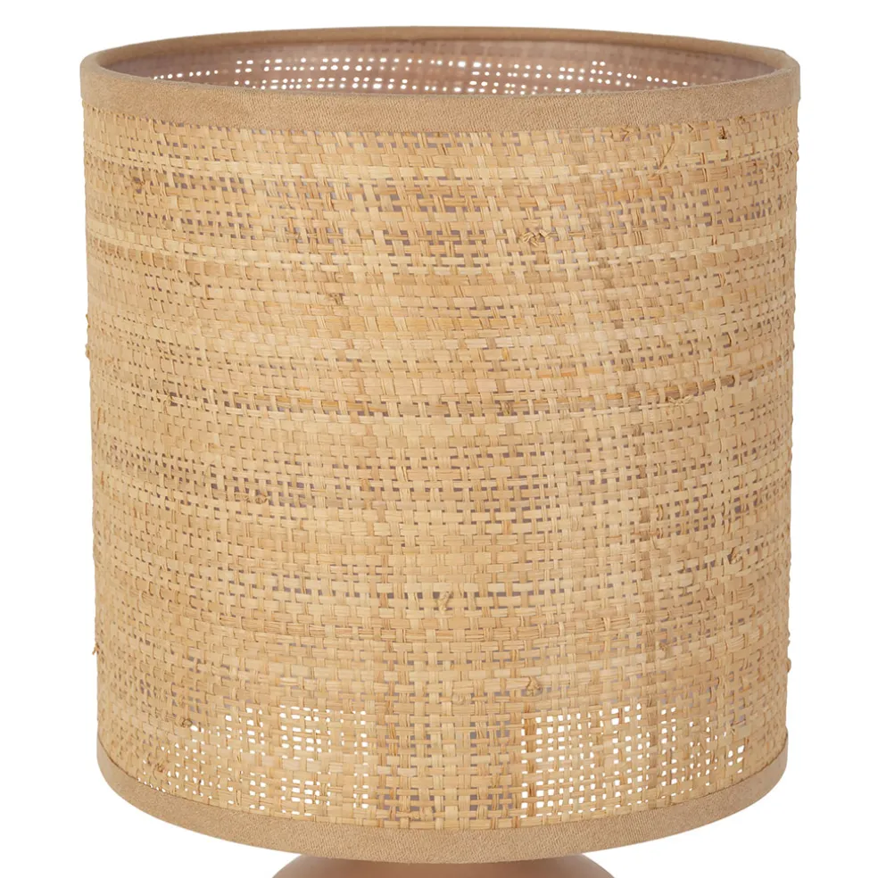 Lampe en céramique et papier naturel et nude h44cm - Opale