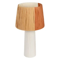Lampe en céramique et raphia écru h48cm - Lignes