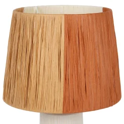 Lampe en céramique et raphia écru h48cm - Lignes