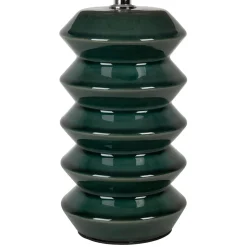 Lampe en céramique émeraude et lin h40cm - Verda