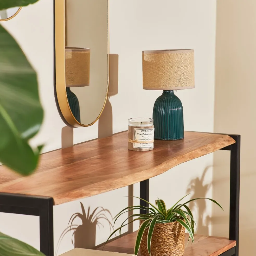 Lampe en céramique émeraude h28cm - Essencia