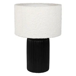 Lampe en céramique noir et coton ecru h41cm - Organic