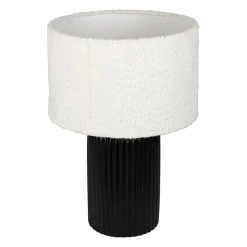 Lampe en céramique noir et coton ecru h41cm - Organic