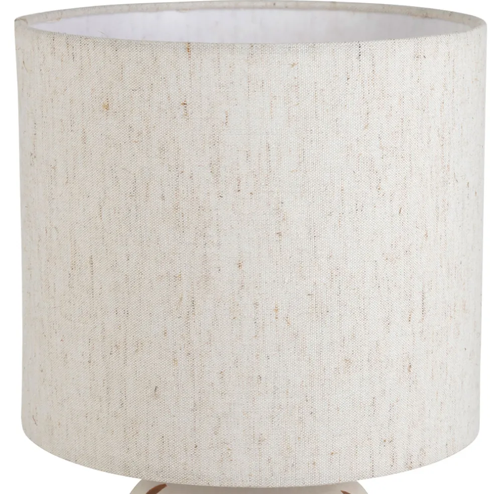 Lampe en céramique rayée brun et écru h40cm - Paese