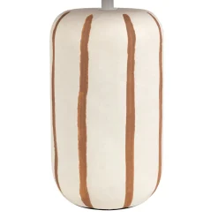 Lampe en céramique rayée brun et écru h40cm - Paese