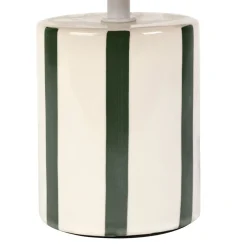 Lampe en céramique rayée émeraude et blanc h27cm - Medi