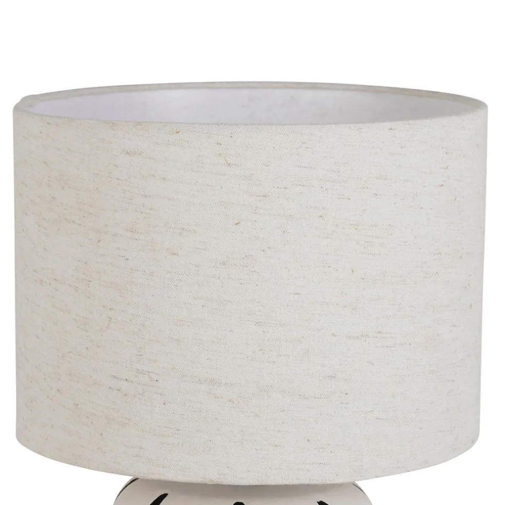 Lampe en céramique rayée noir et écru h46cm - Paese