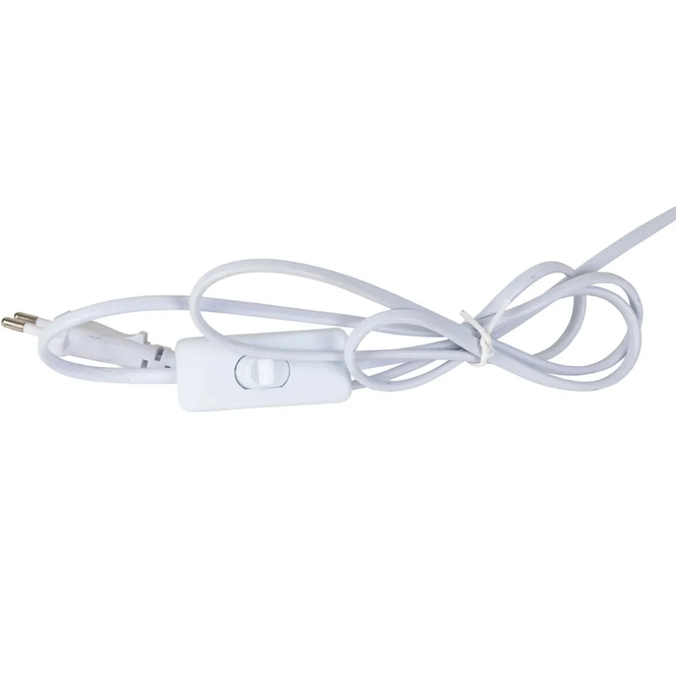 Lampe en céramique rayée turquoise et blanc h27cm - Medi