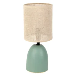 Lampe en céramique sauge et lin naturel - Jadea