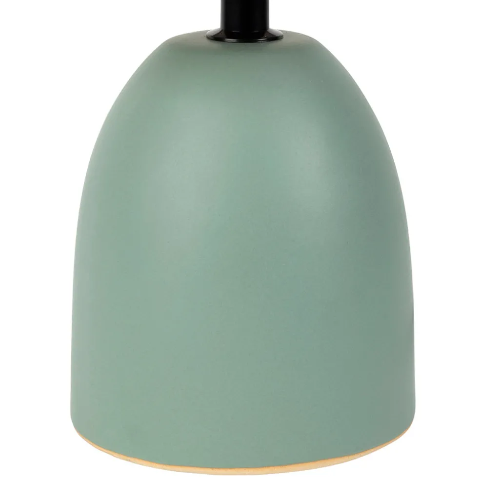 Lampe en céramique sauge et lin naturel - Jadea