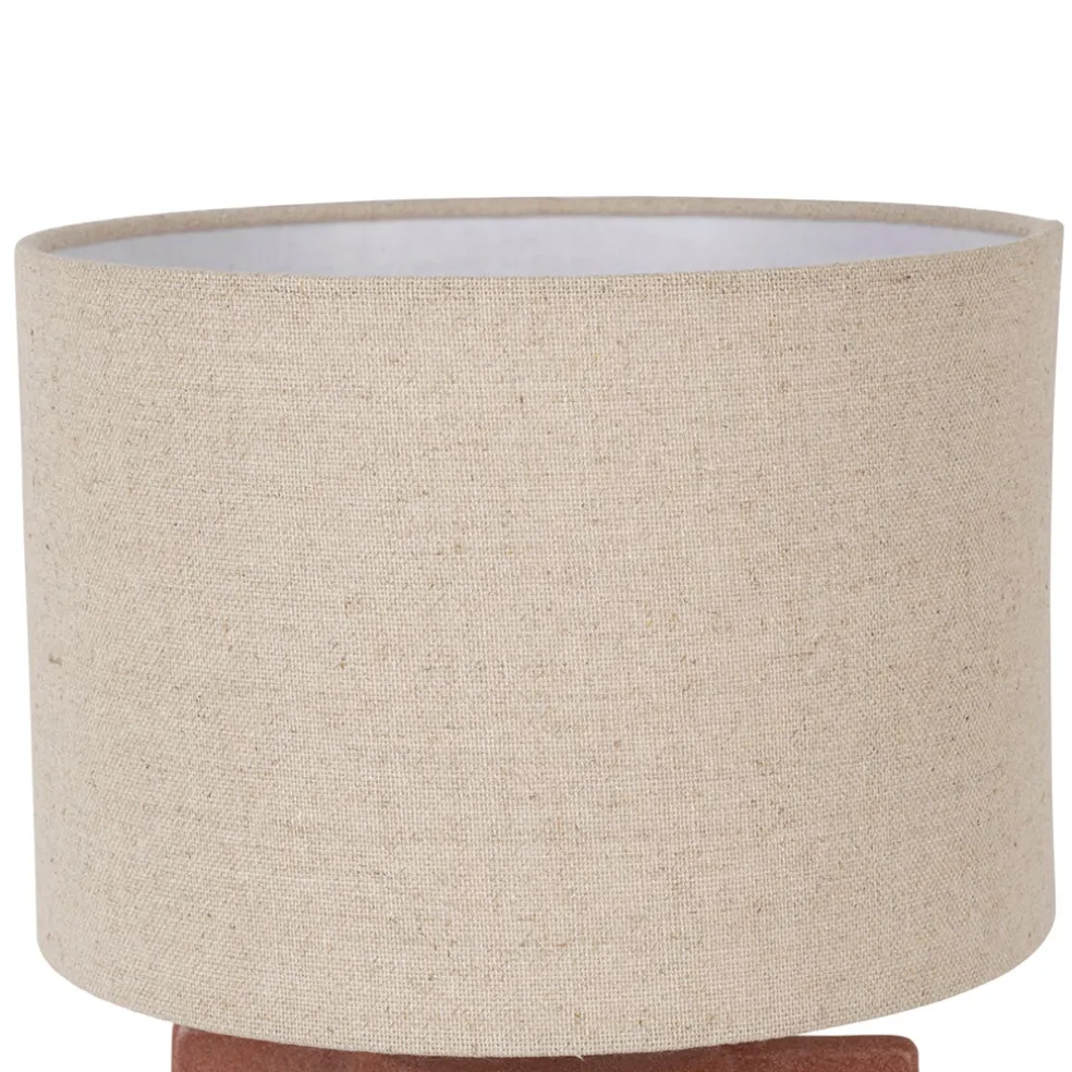 Lampe en céramique terracotta et lin h33.5cm - Eterra