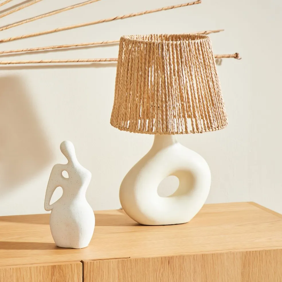 Lampe en dolomite écru h38cm - Greeka