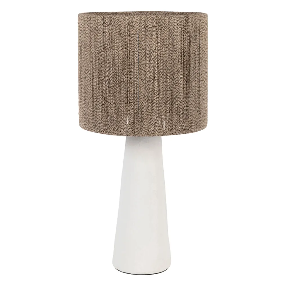 Lampe en fer blanc et jute h57cm - Quintao