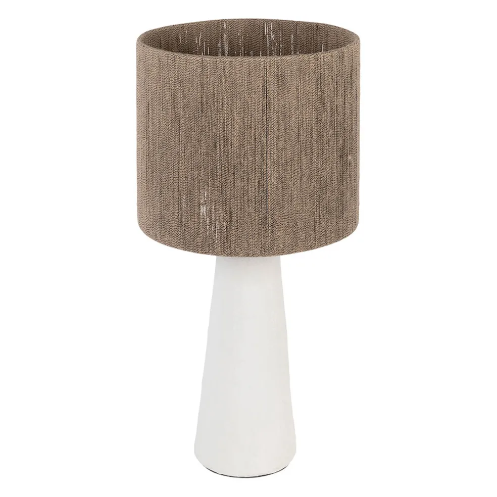 Lampe en fer blanc et jute h57cm - Quintao