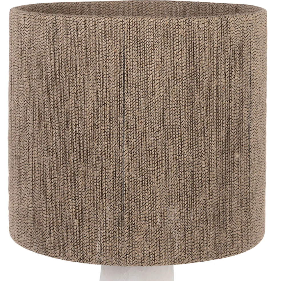 Lampe en fer blanc et jute h57cm - Quintao