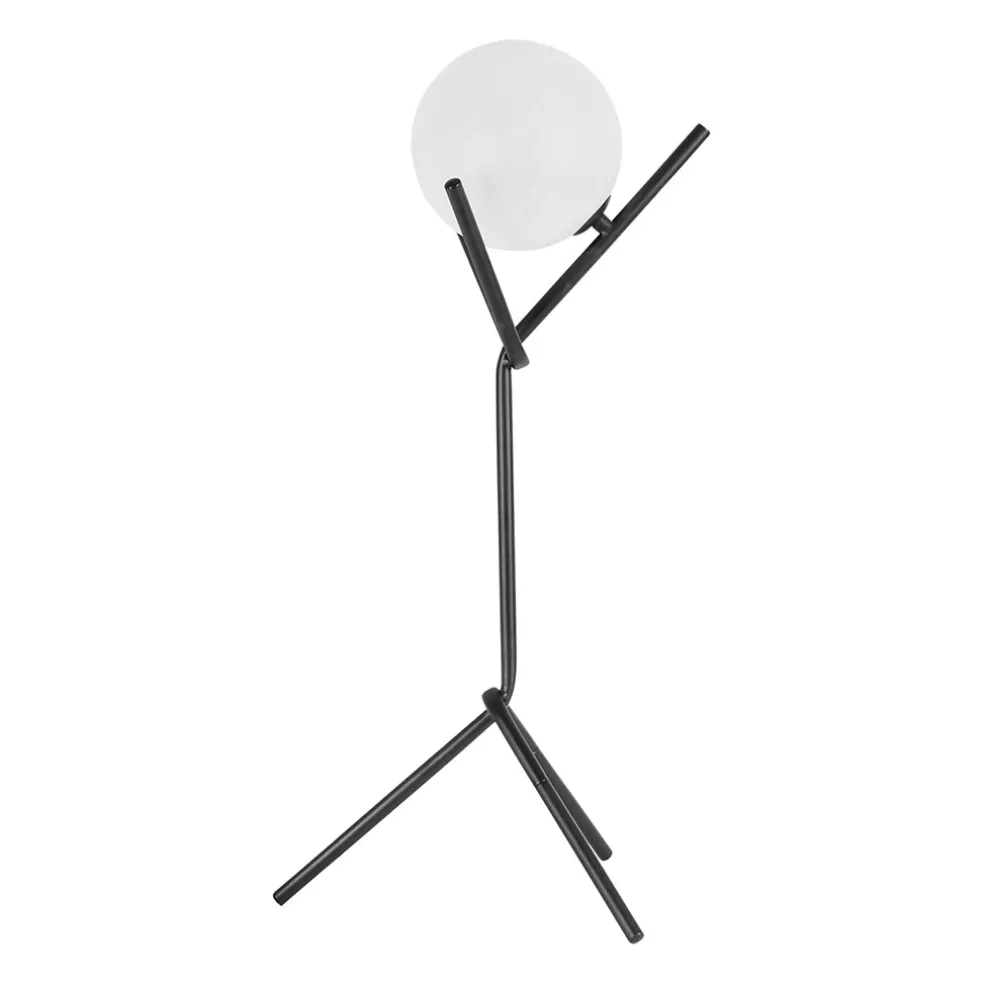 Lampe en fer et verre noir h61cm - Ardecor