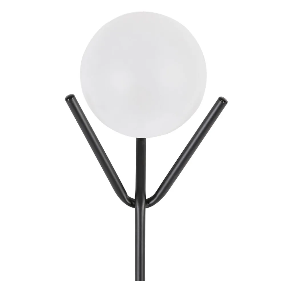 Lampe en fer et verre noir h61cm - Ardecor