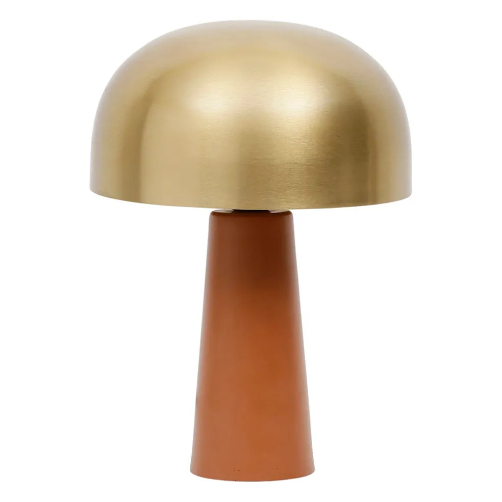 Lampe en fer h36cm terracotta et doré - champart
