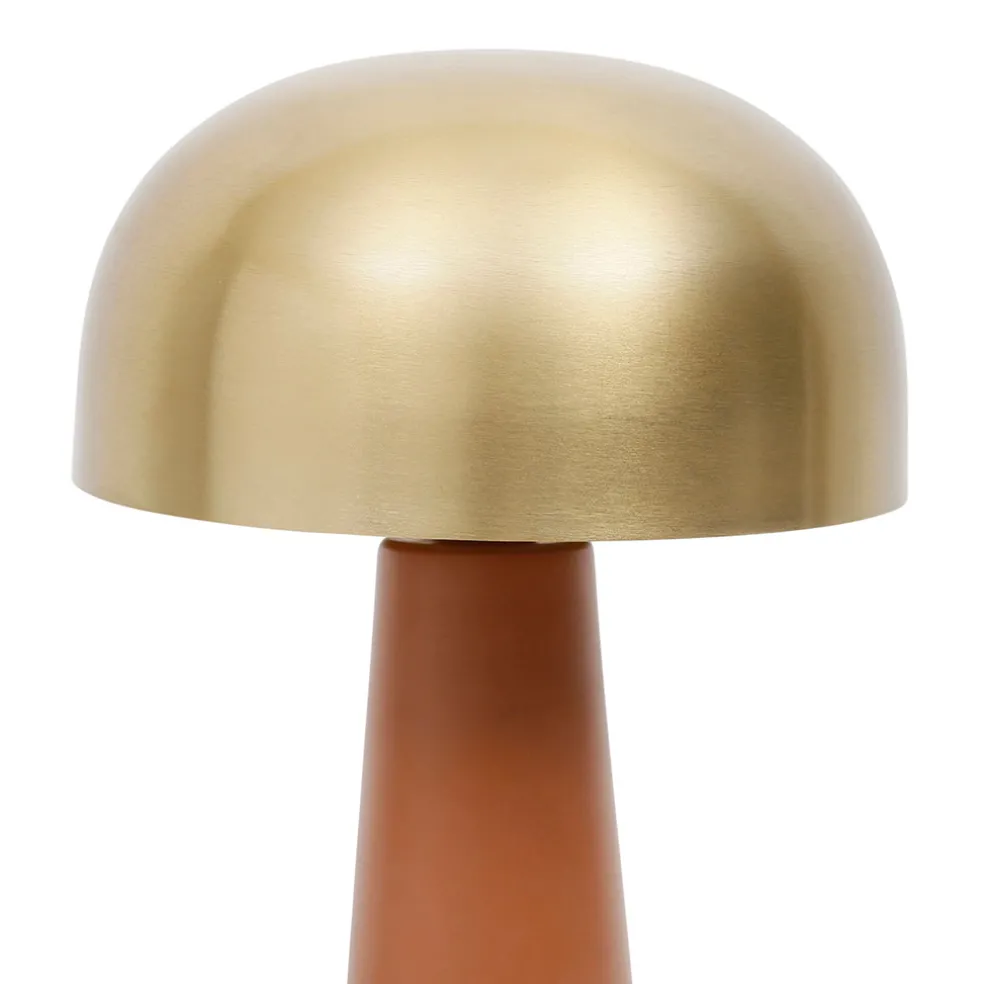 Lampe en fer h36cm terracotta et doré - champart