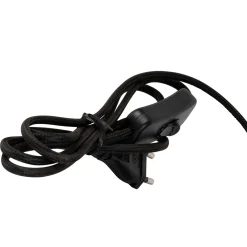 Lampe en fer noir et rotin h49cm - Haleg