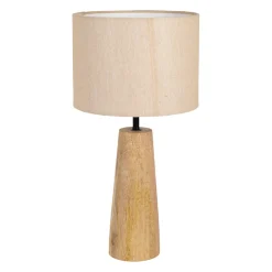 Lampe en manguier et coton naturel h47.5cm - Eterra
