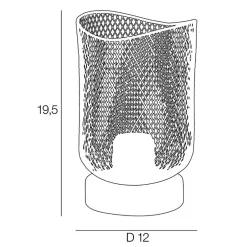 Lampe en métal blanc et effet bois h19.5cm - Ottawa