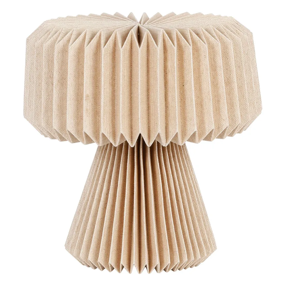Lampe en papier et coton recyclé beige d33xh33cm - Fontelo