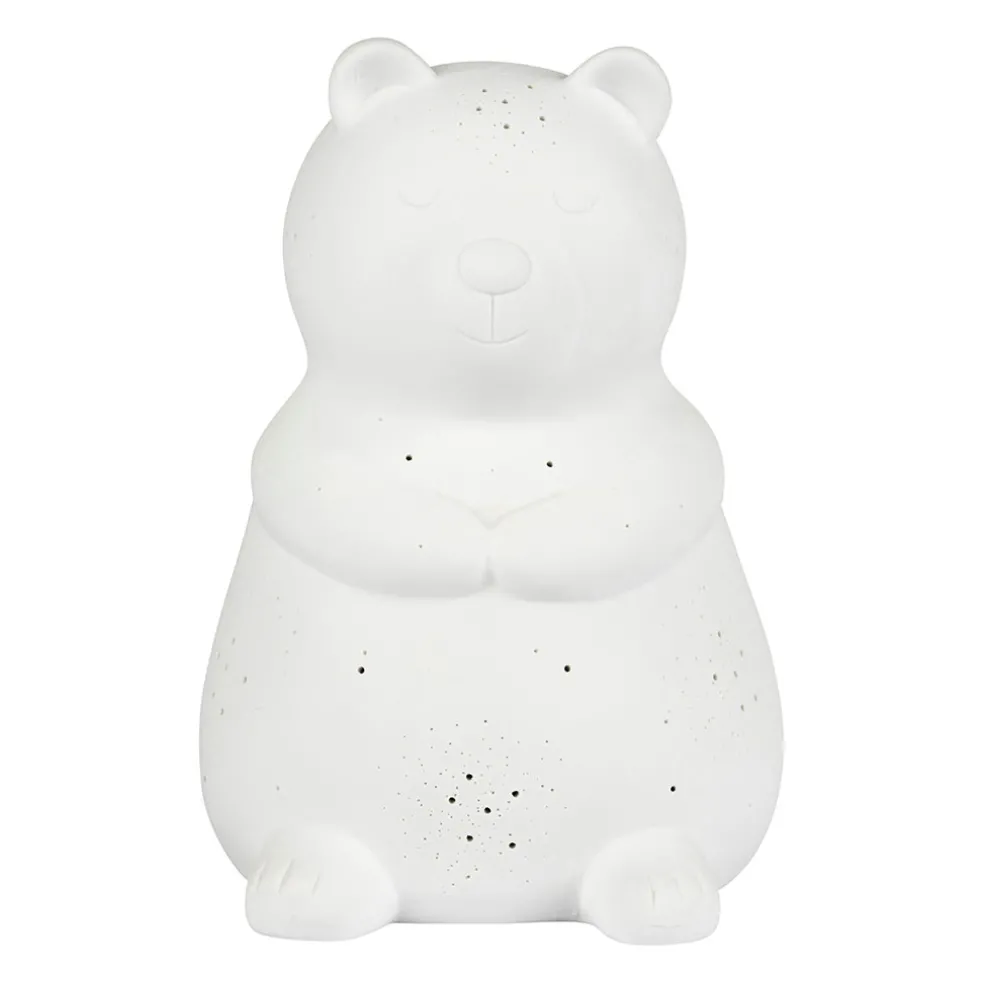 Lampe en porcelaine blanc h20.5cm - Ours