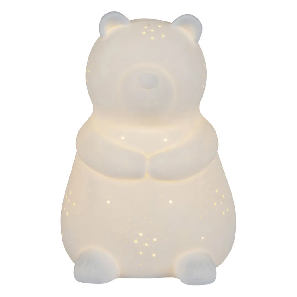 Lampe en porcelaine blanc h20.5cm - Ours