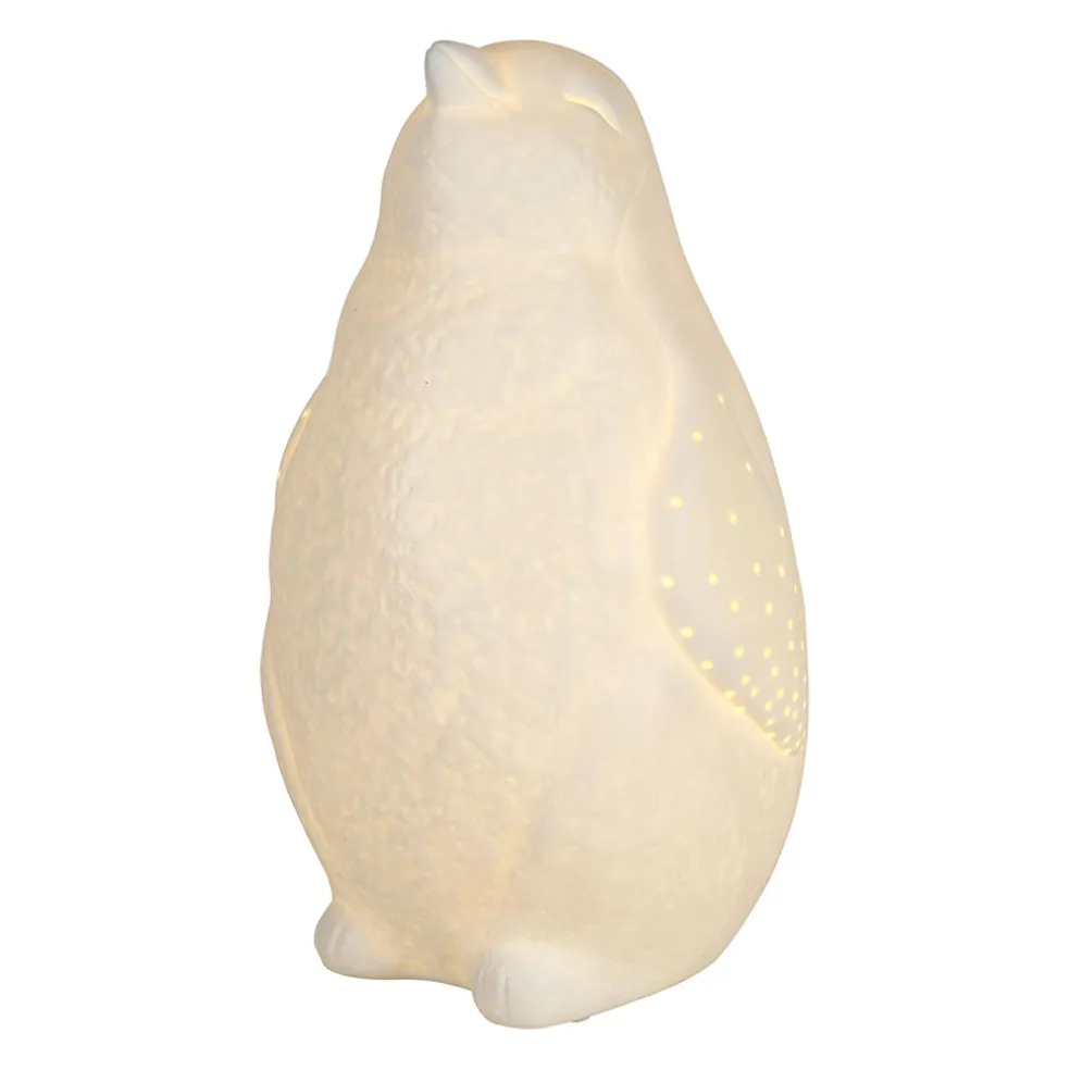 Lampe en porcelaine blanc h25.5cm - Pingouin