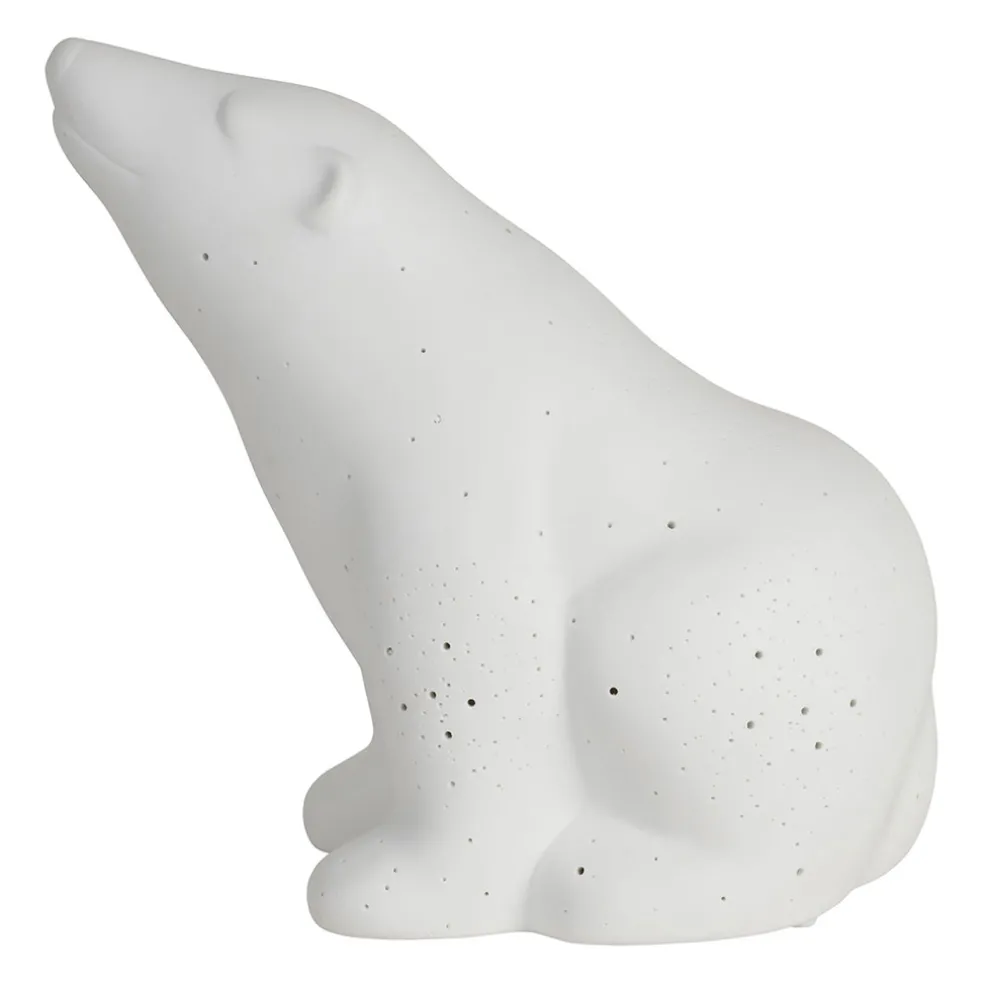 Lampe en porcelaine blanc h18.5cm - Ours Polaire