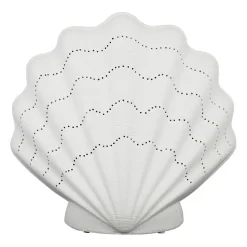 Lampe en porcelaine blanc h21.5cm - Coquillage