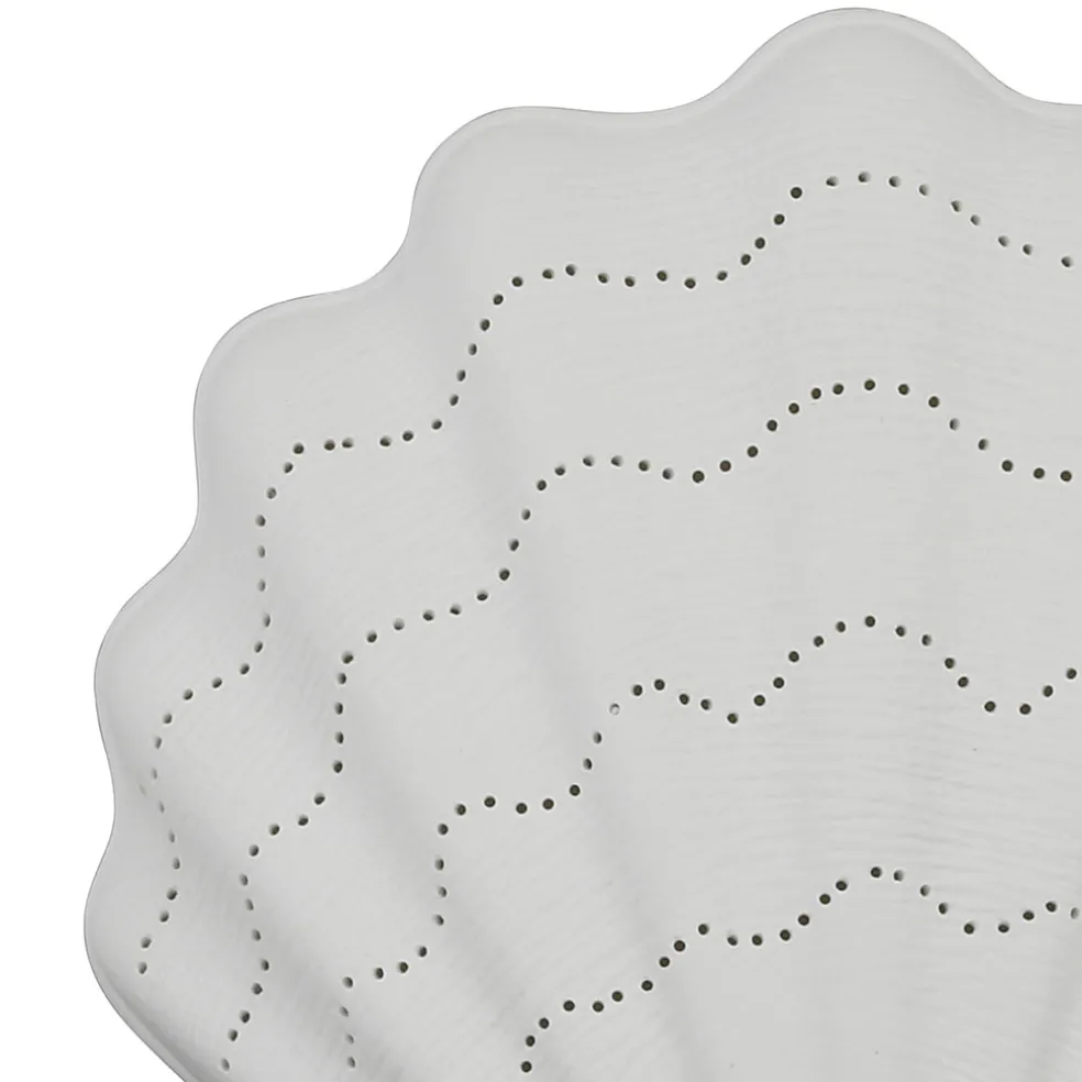 Lampe en porcelaine blanc h21.5cm - Coquillage